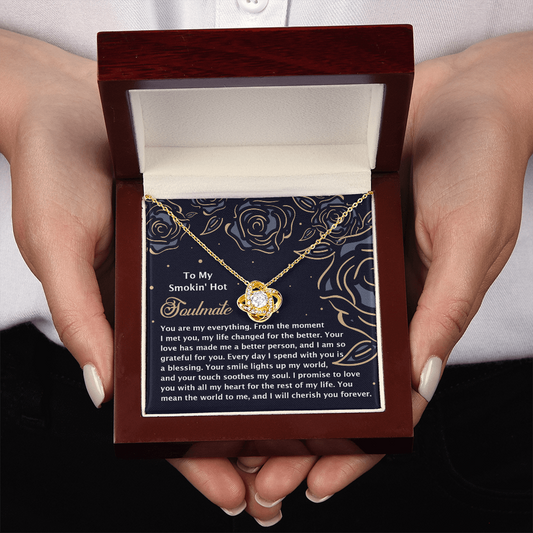 To My Smokin' Hot Soulmate Necklace, Valentine's Necklace For Her, Valentine Gifts For Husbands From Wife, Valentine's Gift For Wife