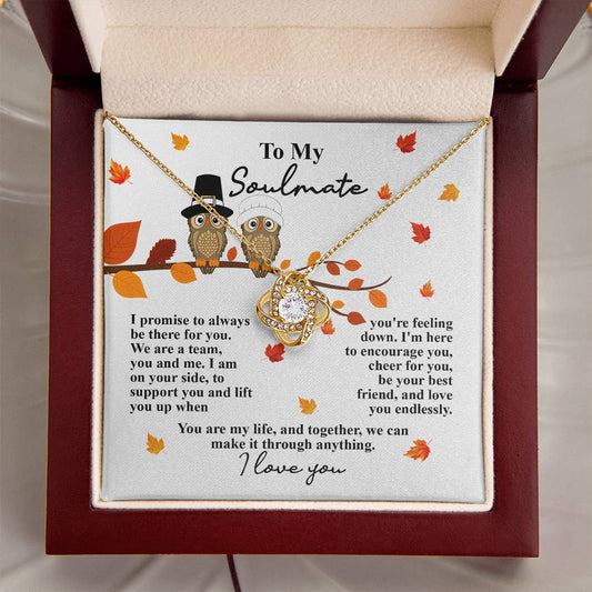 To My Beautiful Soulmate Necklace For Women, Message Card Jewelry To My Soulmate Necklace