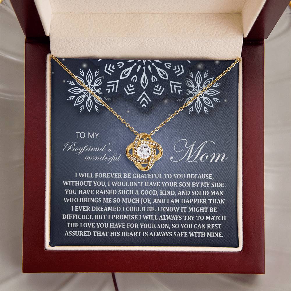 To My Boyfriend's Wonderful Mom Necklace, Necklace For Boyfriends Mom, Gifts For My Boyfriends Mom, Christmas Gifts For Boyfriend Mom