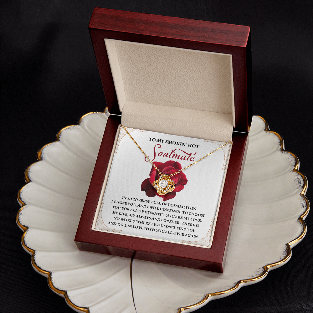 To My Smokin' Hot Soulmate Necklace, Girlfriend Necklace From Boyfriend, Valentine's Gift For Women, Happy Valentines Day Card To Girlfriend