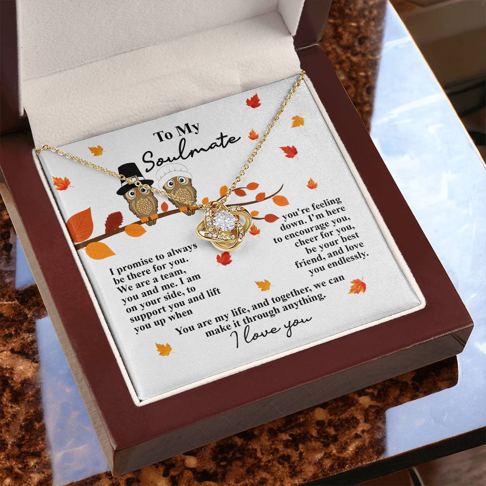 To My Beautiful Soulmate Necklace For Women, Message Card Jewelry To My Soulmate Necklace