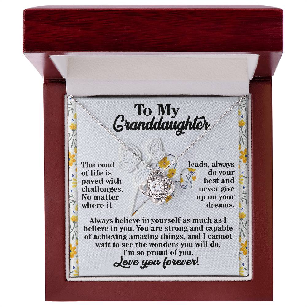 To My Granddaughter Necklace, Adult Granddaughter Gift, Christmas Gifts Granddaughter For From Grandpa, Deserves Jewelry Granddaughter