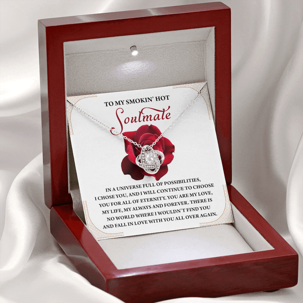To My Smokin' Hot Soulmate Necklace, Girlfriend Necklace From Boyfriend, Valentine's Gift For Women, Happy Valentines Day Card To Girlfriend