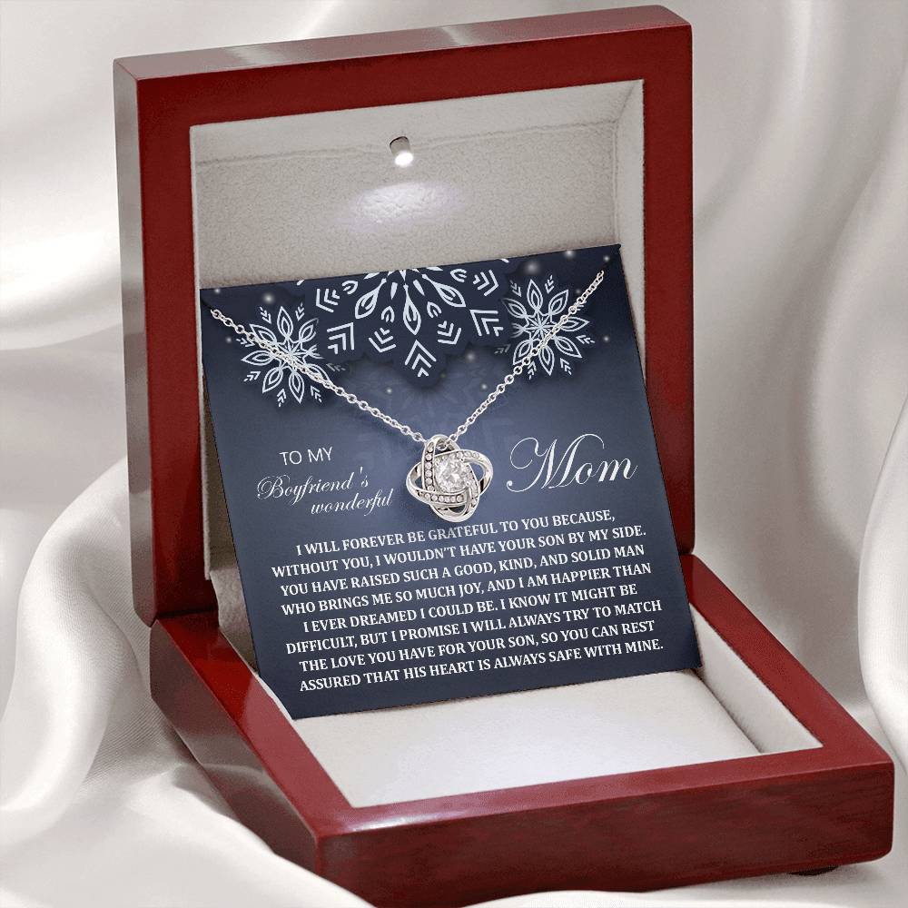 To My Boyfriend's Wonderful Mom Necklace, Necklace For Boyfriends Mom, Gifts For My Boyfriends Mom, Christmas Gifts For Boyfriend Mom