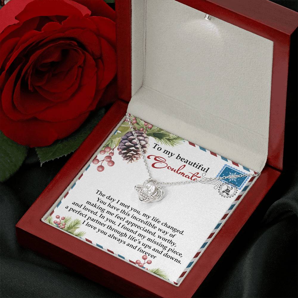 To My Beautiful Soulmate Necklace, Soulmate Necklace For Women, Good Gifts For Girlfriend For Christmas, Christmas Gifts For My Wife