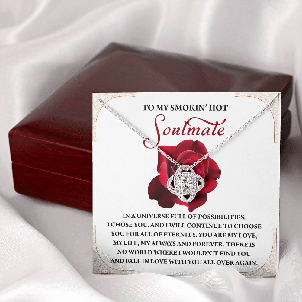 To My Smokin' Hot Soulmate Necklace, Girlfriend Necklace From Boyfriend, Valentine's Gift For Women, Happy Valentines Day Card To Girlfriend