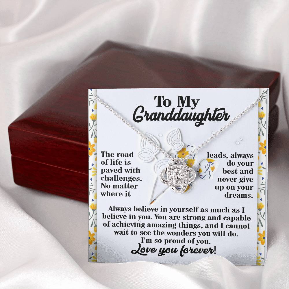 To My Granddaughter Necklace, Adult Granddaughter Gift, Christmas Gifts Granddaughter For From Grandpa, Deserves Jewelry Granddaughter