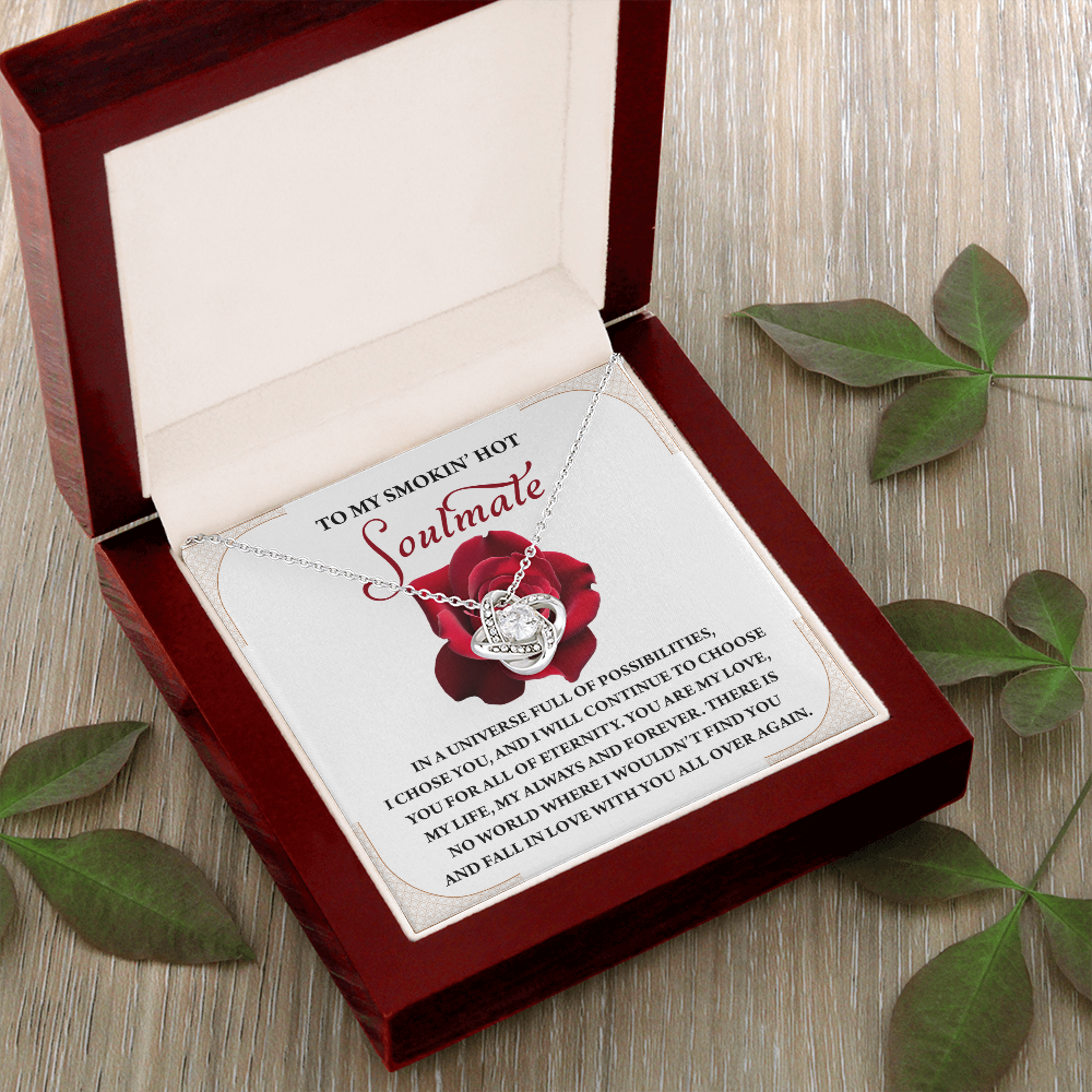 To My Smokin' Hot Soulmate Necklace, Girlfriend Necklace From Boyfriend, Valentine's Gift For Women, Happy Valentines Day Card To Girlfriend