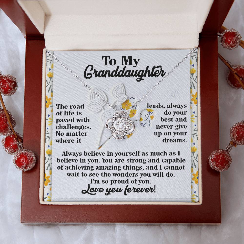 To My Granddaughter Necklace, Adult Granddaughter Gift, Christmas Gifts Granddaughter For From Grandpa, Deserves Jewelry Granddaughter