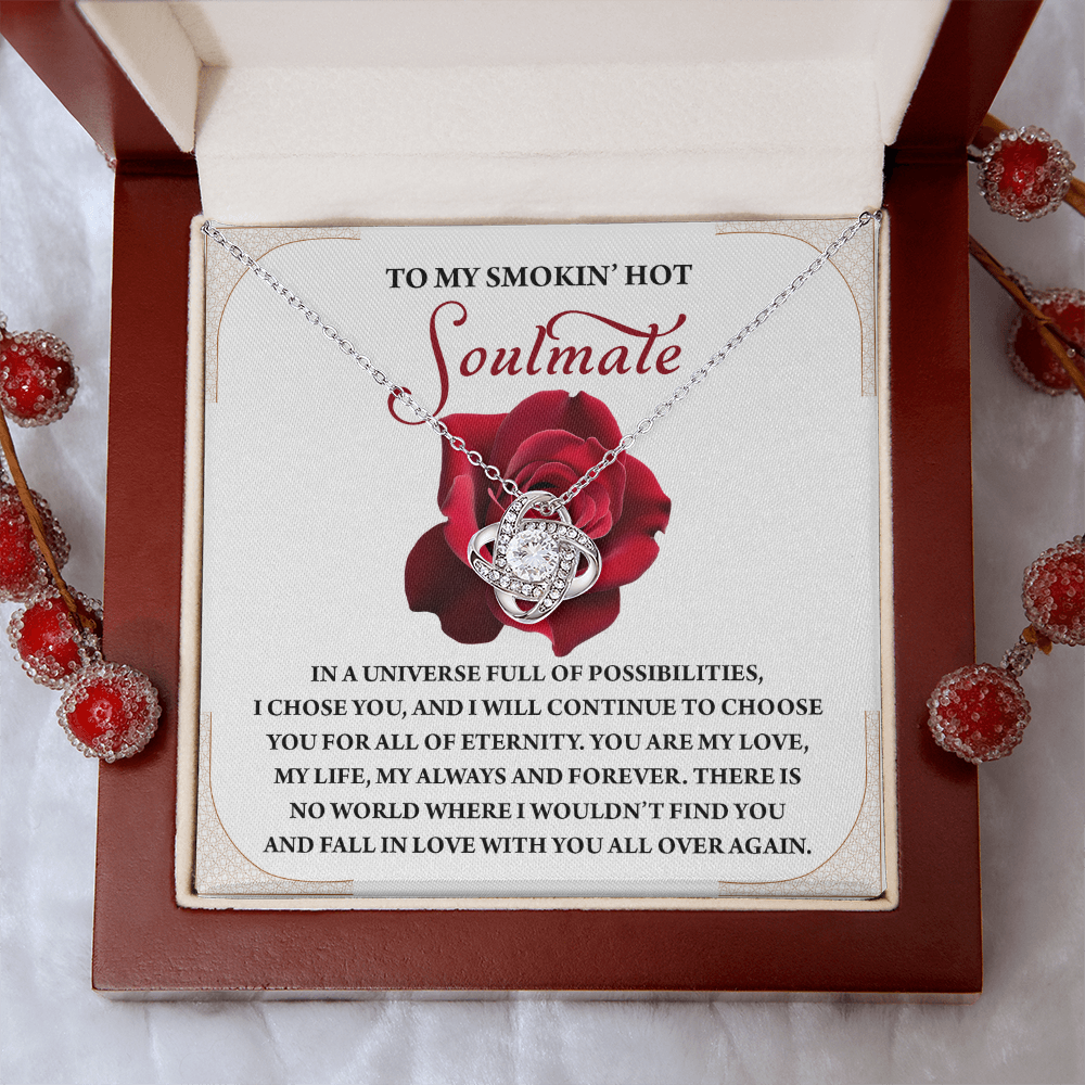 To My Smokin' Hot Soulmate Necklace, Girlfriend Necklace From Boyfriend, Valentine's Gift For Women, Happy Valentines Day Card To Girlfriend