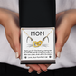 To My Mom Necklace, Message Card Necklace Gift To Mom, Gifts For Your Mom From Daughter, Gifts For Moms From Daughters