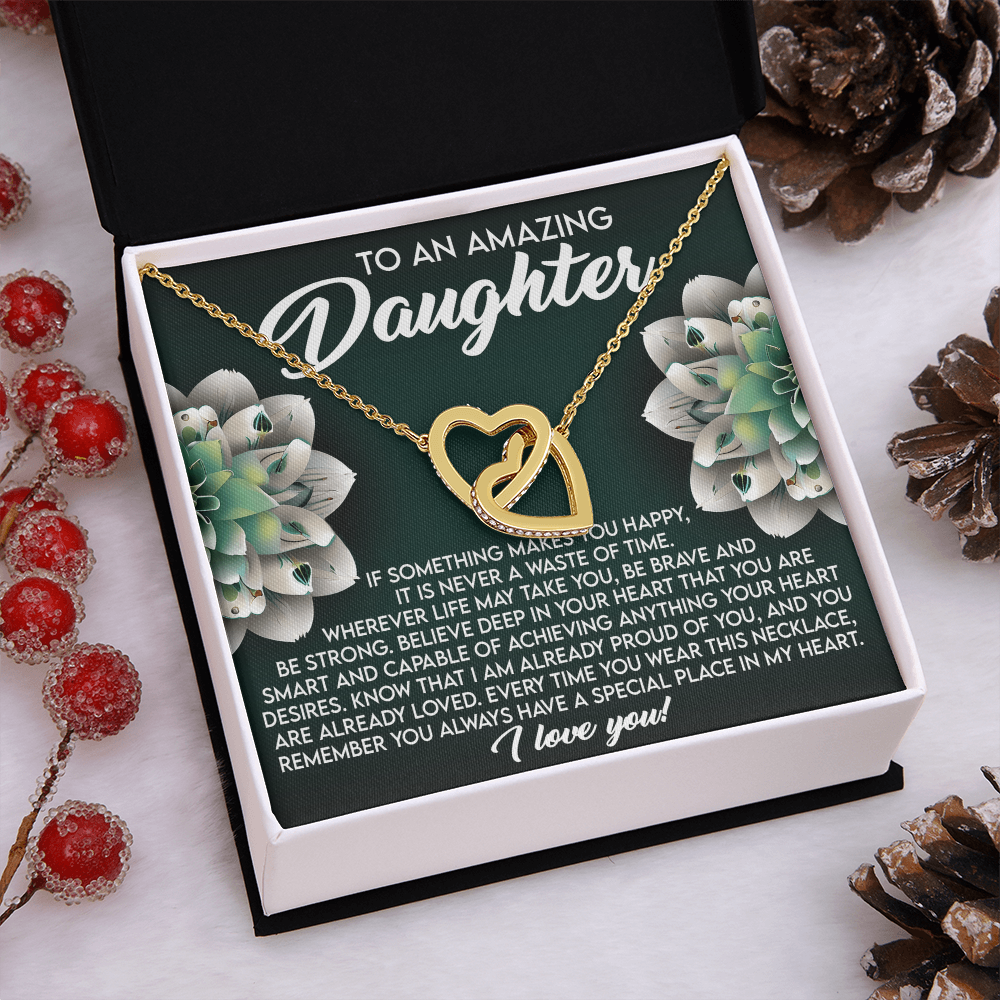 To An Amazing Daughter Necklace, Jewelry For Daughter From Dad, Daughter Gifts From Mom And Dad, For My Daughter Necklace