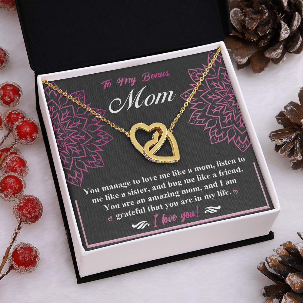 To My Bonus Mom Necklace, Mother Day Birthday Gift Mom, Necklaces For Moms From Daughters, Mother Day Jewelry Mom, Necklaces For Moms
