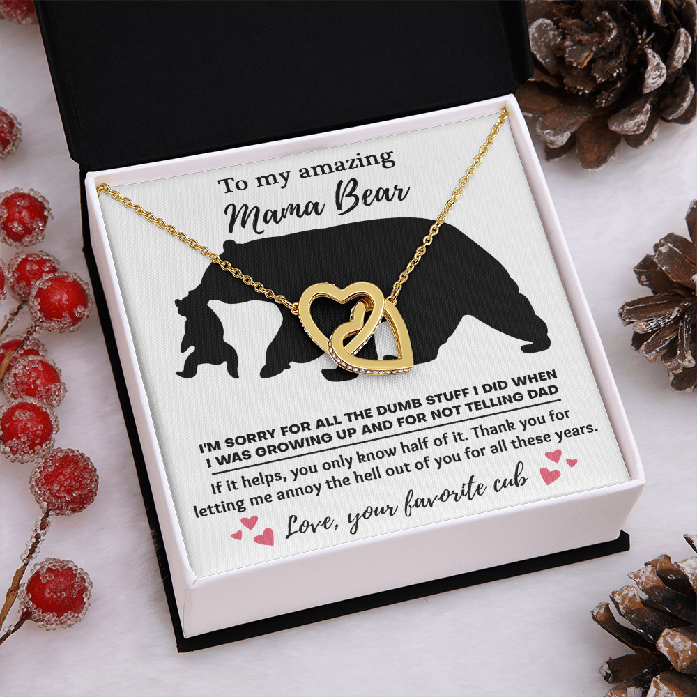 To My Amazing Mama Bear Necklace, Boyfriends Mom Mothers Day Gift, Christmas Presents For Bf Mom, Christmas Gifts For Bfs Mom