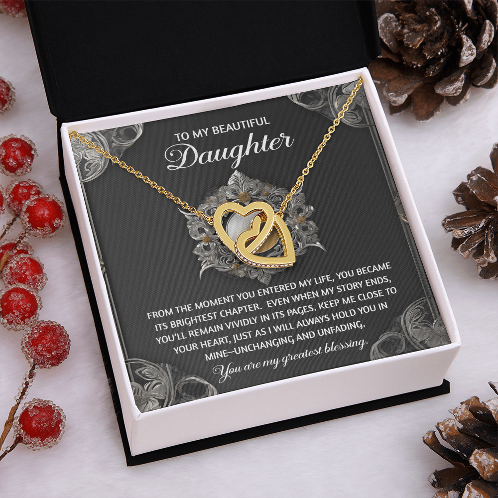 To My Beautiful Daughter Necklace, Matching Necklaces For Mom And Daughter, Adult Daughter Birthday Gifts, To My Daughter From Dad