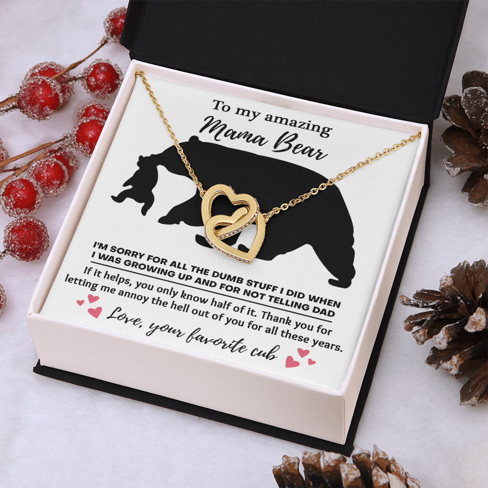 To My Amazing Mama Bear Necklace, Boyfriends Mom Mothers Day Gift, Christmas Presents For Bf Mom, Christmas Gifts For Bfs Mom