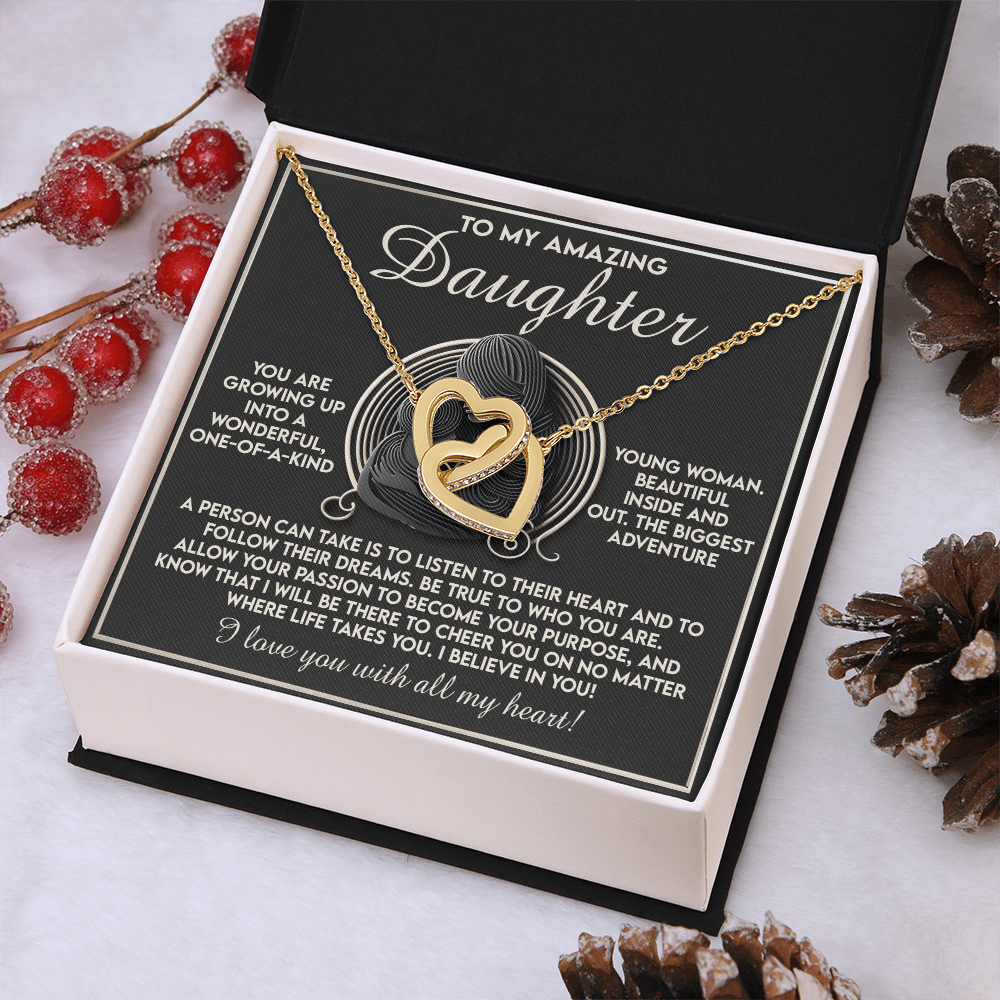To My Amazing Daughter Necklace, Daughter Necklace From Mom, Christmas Gift For Adult Daughter, Daughter Necklace From Mom