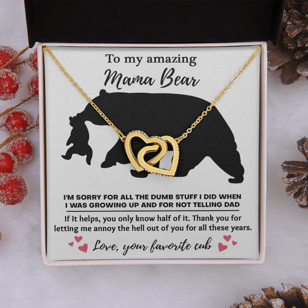 To My Amazing Mama Bear Necklace, Boyfriends Mom Mothers Day Gift, Christmas Presents For Bf Mom, Christmas Gifts For Bfs Mom