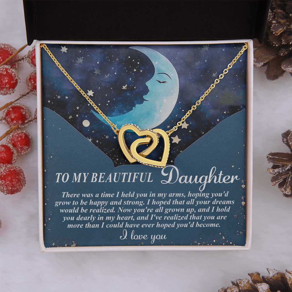 To My Beautiful Daughter Necklace, Dad Necklace For Daughter, My Daughter Necklace From Mom, Dad To Daughter Necklace I Love You