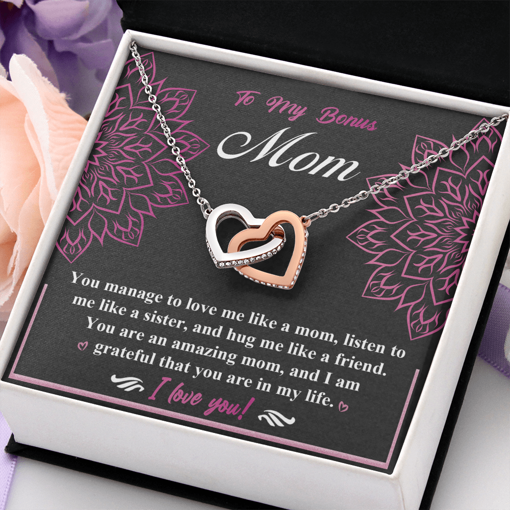 To My Bonus Mom Necklace, Mother Day Birthday Gift Mom, Necklaces For Moms From Daughters, Mother Day Jewelry Mom, Necklaces For Moms
