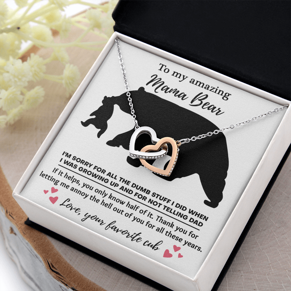 To My Amazing Mama Bear Necklace, Boyfriends Mom Mothers Day Gift, Christmas Presents For Bf Mom, Christmas Gifts For Bfs Mom