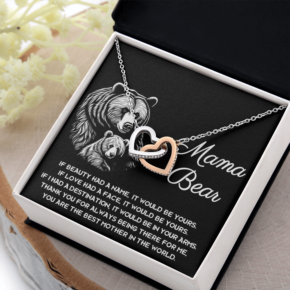 Mama Bear Necklace, Necklace For Your Mom, Mother Christma Gift From Daughter, Mom Daughter Necklace, Meaningful Gifts For Mom