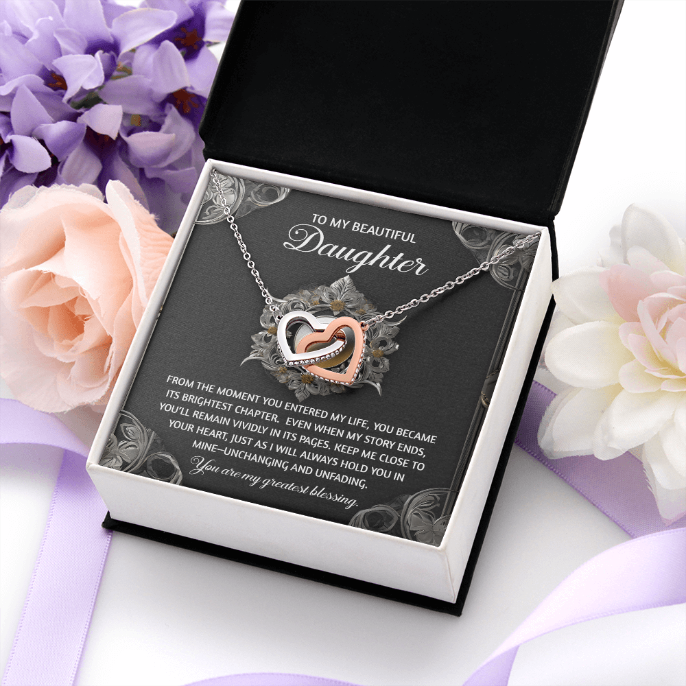 To My Beautiful Daughter Necklace, Matching Necklaces For Mom And Daughter, Adult Daughter Birthday Gifts, To My Daughter From Dad