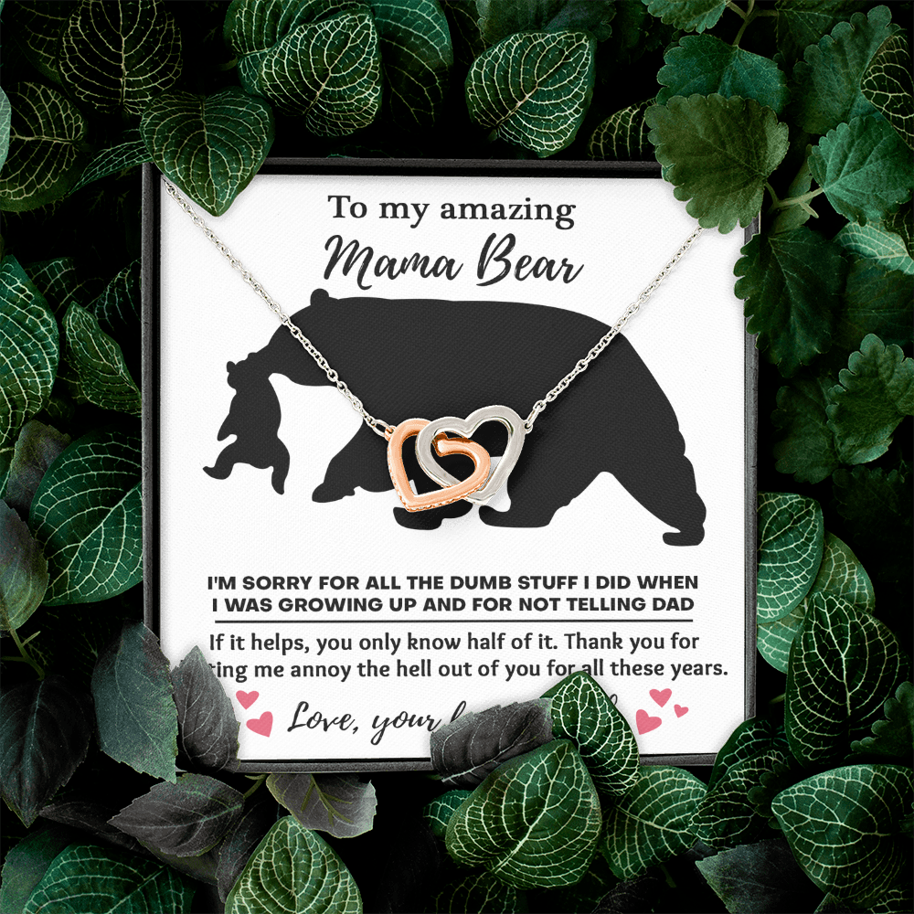 To My Amazing Mama Bear Necklace, Boyfriends Mom Mothers Day Gift, Christmas Presents For Bf Mom, Christmas Gifts For Bfs Mom