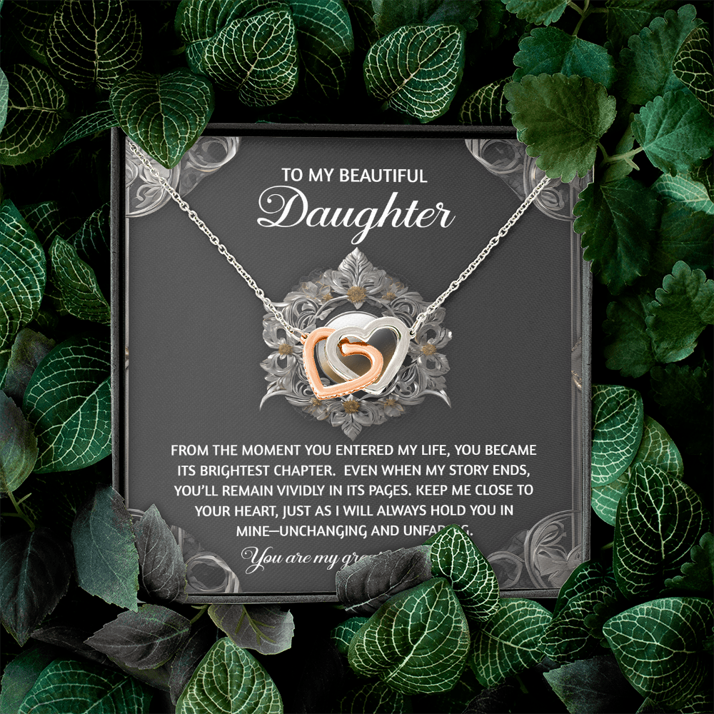 To My Beautiful Daughter Necklace, Matching Necklaces For Mom And Daughter, Adult Daughter Birthday Gifts, To My Daughter From Dad
