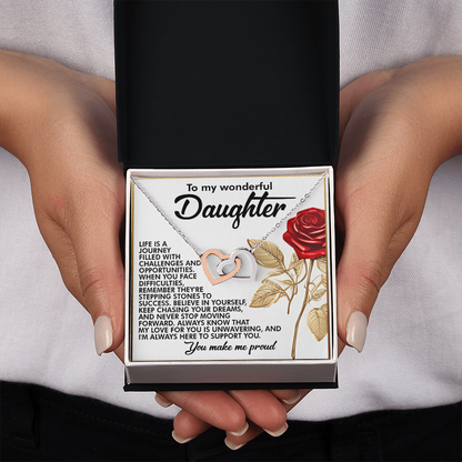 To My Wonderful Daughter Necklace, Gifts For Grown Daughter From Dad, Daughter Valentine Gift From Dad, Daughter Necklace From Parents