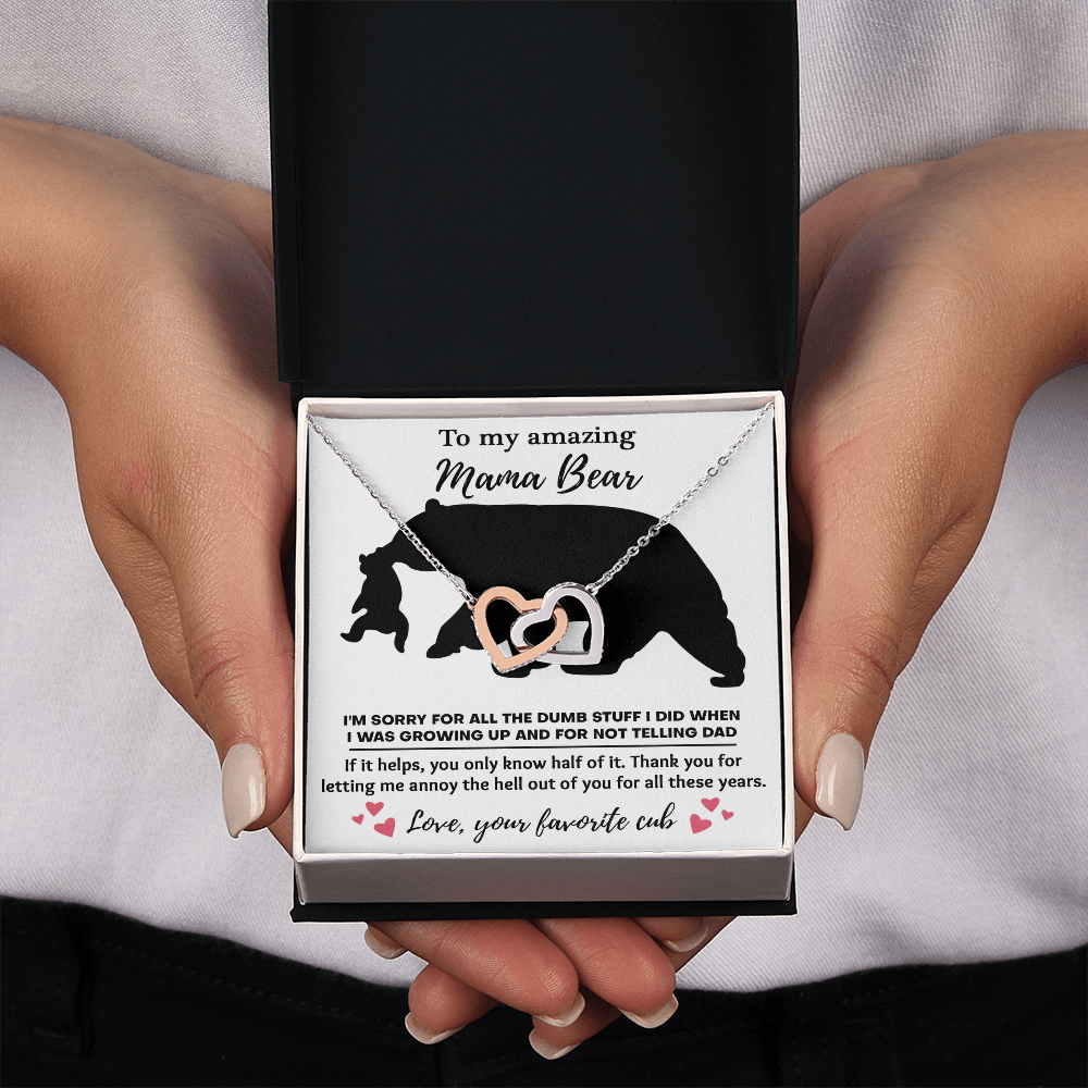 To My Amazing Mama Bear Necklace, Boyfriends Mom Mothers Day Gift, Christmas Presents For Bf Mom, Christmas Gifts For Bfs Mom