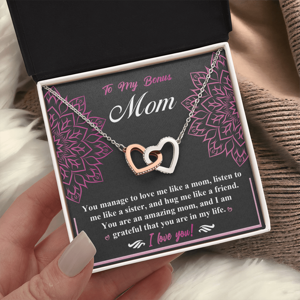 To My Bonus Mom Necklace, Mother Day Birthday Gift Mom, Necklaces For Moms From Daughters, Mother Day Jewelry Mom, Necklaces For Moms