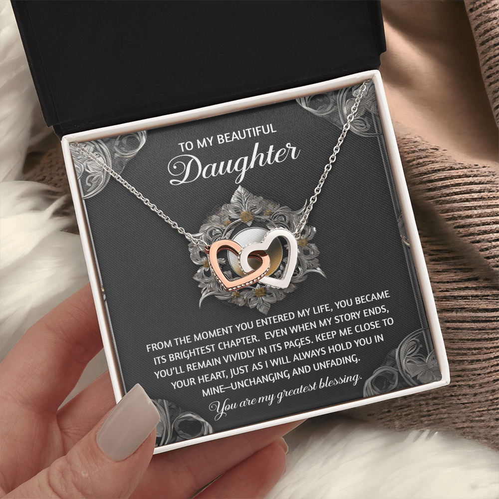 To My Beautiful Daughter Necklace, Matching Necklaces For Mom And Daughter, Adult Daughter Birthday Gifts, To My Daughter From Dad