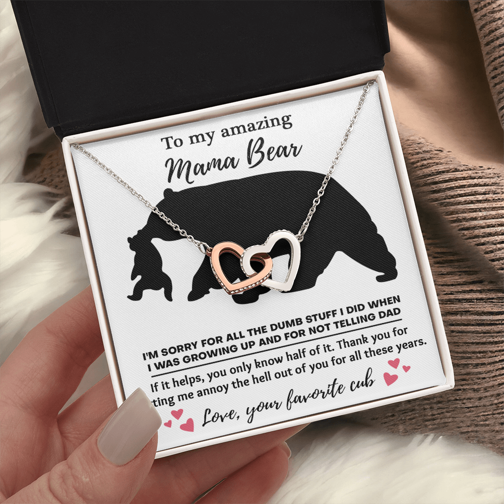 To My Amazing Mama Bear Necklace, Boyfriends Mom Mothers Day Gift, Christmas Presents For Bf Mom, Christmas Gifts For Bfs Mom