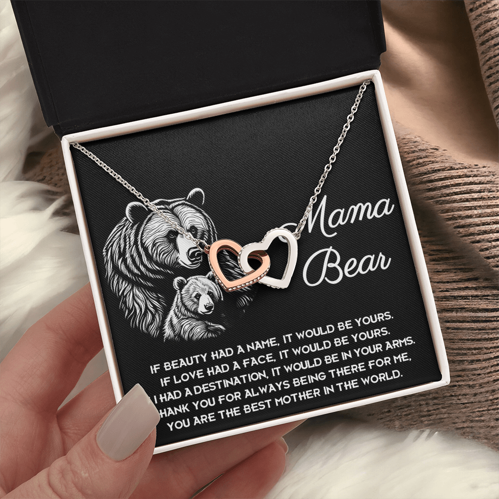 Mama Bear Necklace, Necklace For Your Mom, Mother Christma Gift From Daughter, Mom Daughter Necklace, Meaningful Gifts For Mom