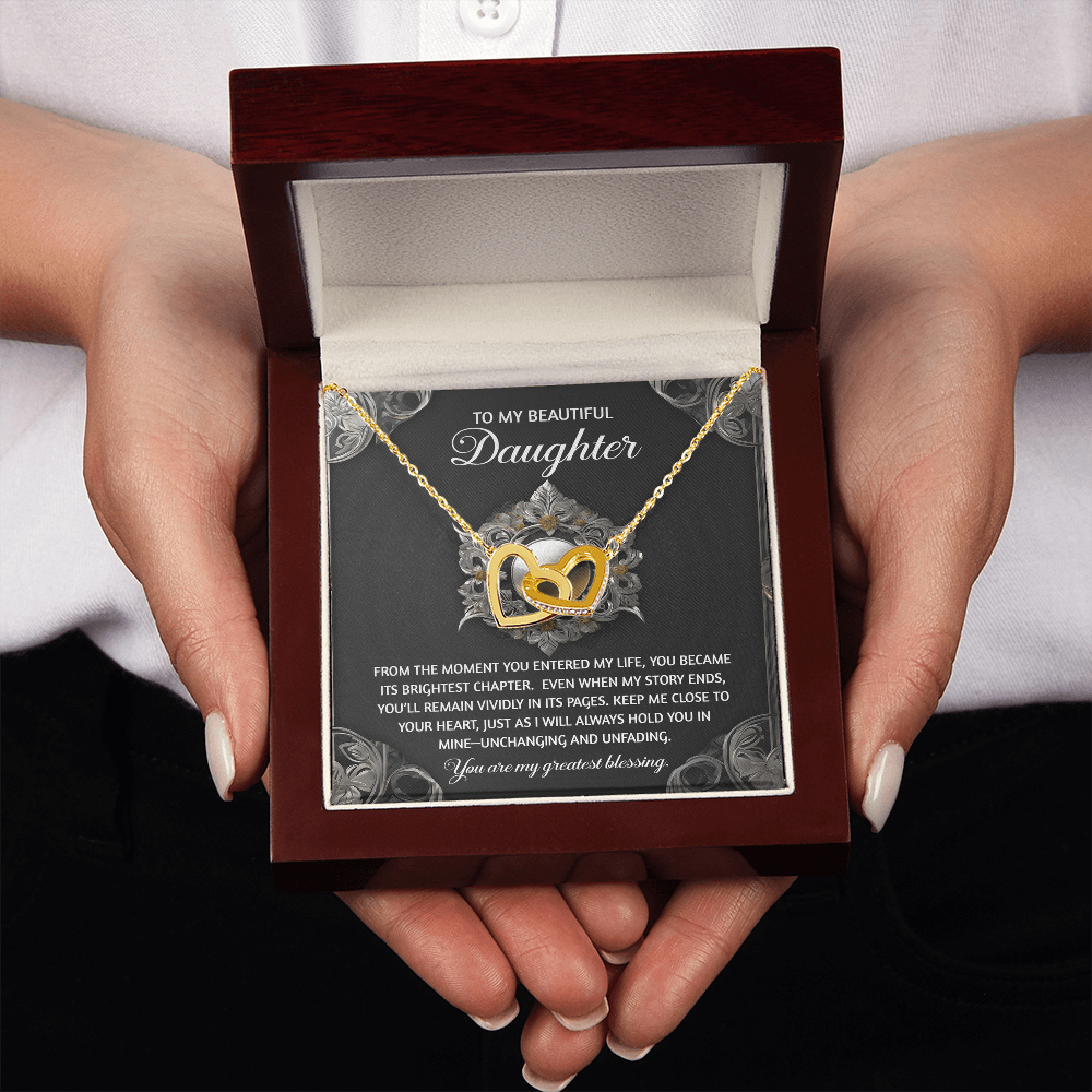 To My Beautiful Daughter Necklace, Matching Necklaces For Mom And Daughter, Adult Daughter Birthday Gifts, To My Daughter From Dad