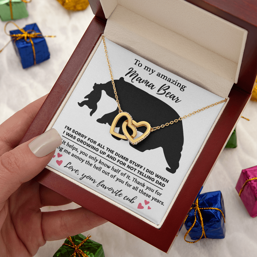 To My Amazing Mama Bear Necklace, Boyfriends Mom Mothers Day Gift, Christmas Presents For Bf Mom, Christmas Gifts For Bfs Mom
