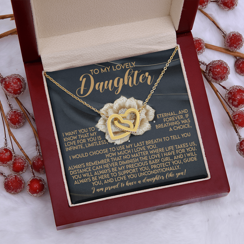 To My Lovely Daughter Necklace, Love Is All We Need Necklace, Dad And Daughter Necklaces, Proud Of Daughter Gifts From Mom