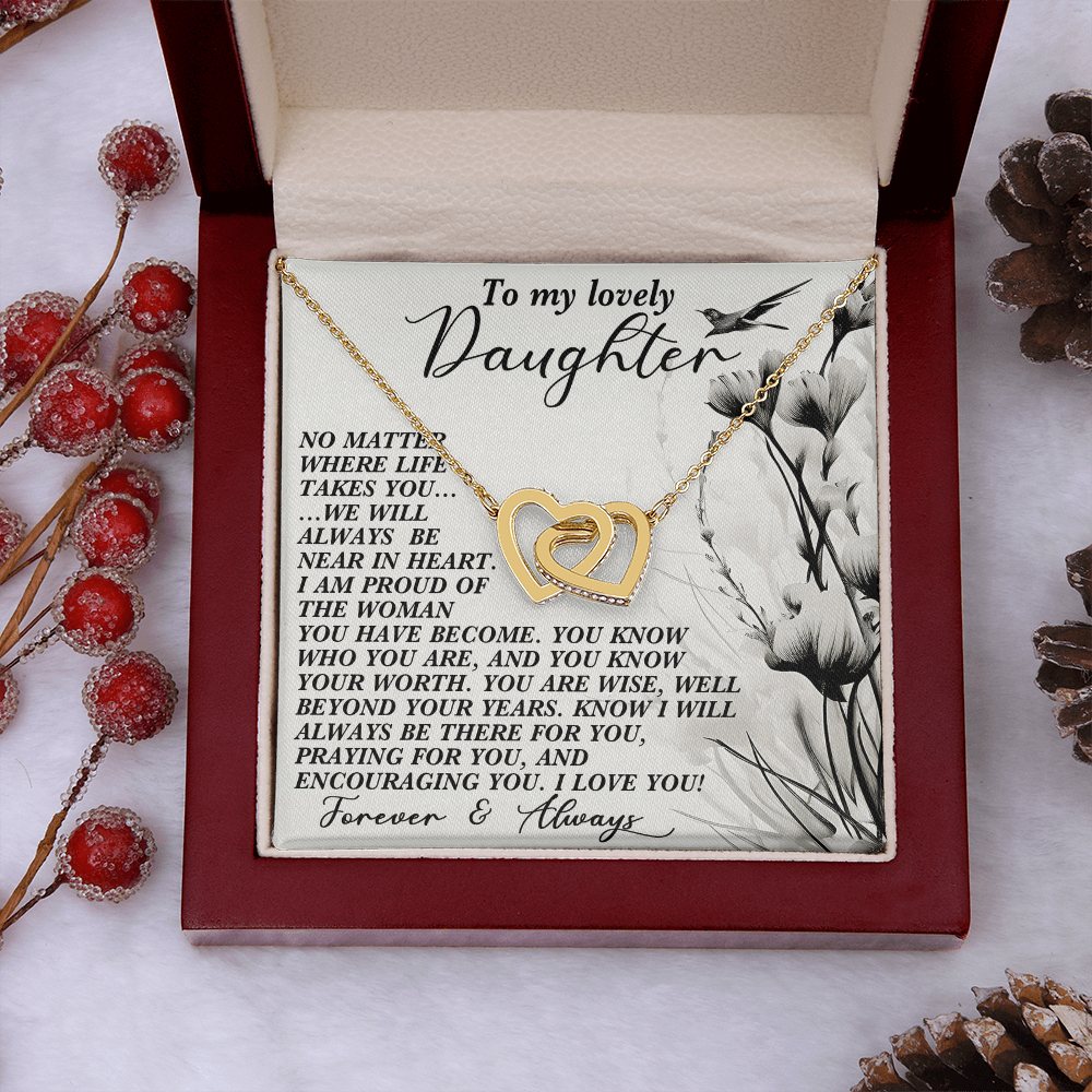To My Lovely Daughter Necklace, Necklace For My Daughter, Mom And Daughter Gifts, Necklaces For Daughter From Dad