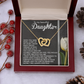 To My Beautiful Daughter Necklace, Valentines Day Gifts For Daughter Adult From Dad, Badass Necklace For Women, To My Bonus Mom Necklace