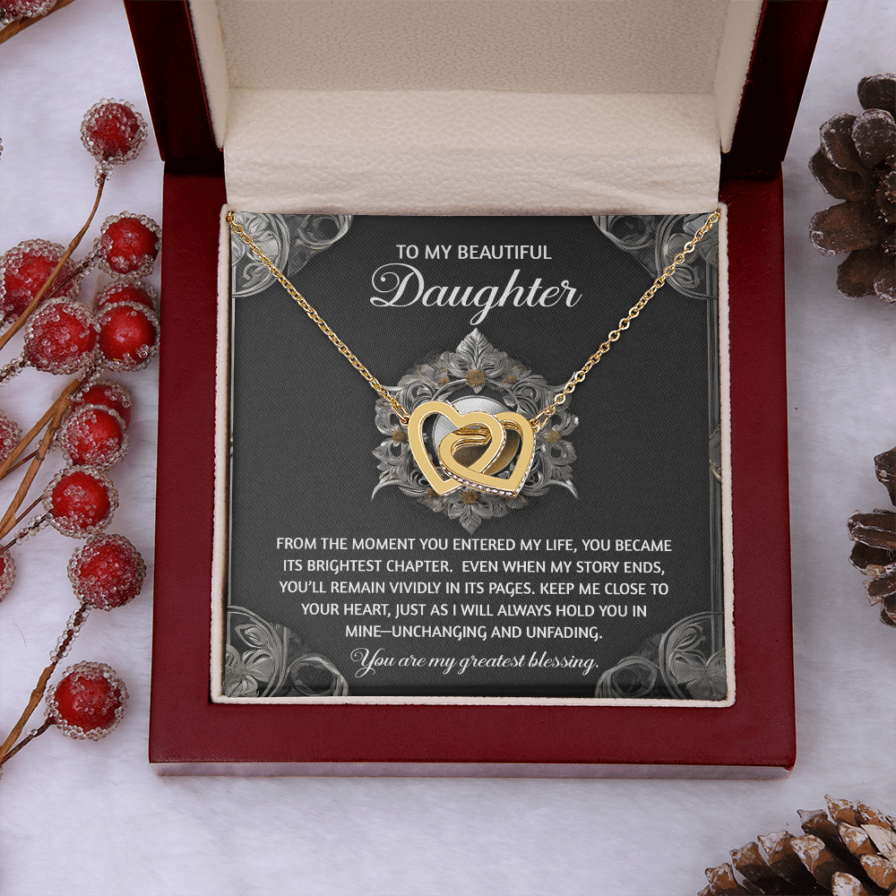 To My Beautiful Daughter Necklace, Matching Necklaces For Mom And Daughter, Adult Daughter Birthday Gifts, To My Daughter From Dad