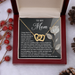 To My Mom Necklace, Message Card Birthday Necklace, Mom Gift Sterling Silver Necklace, Mothers Day Necklace Mom