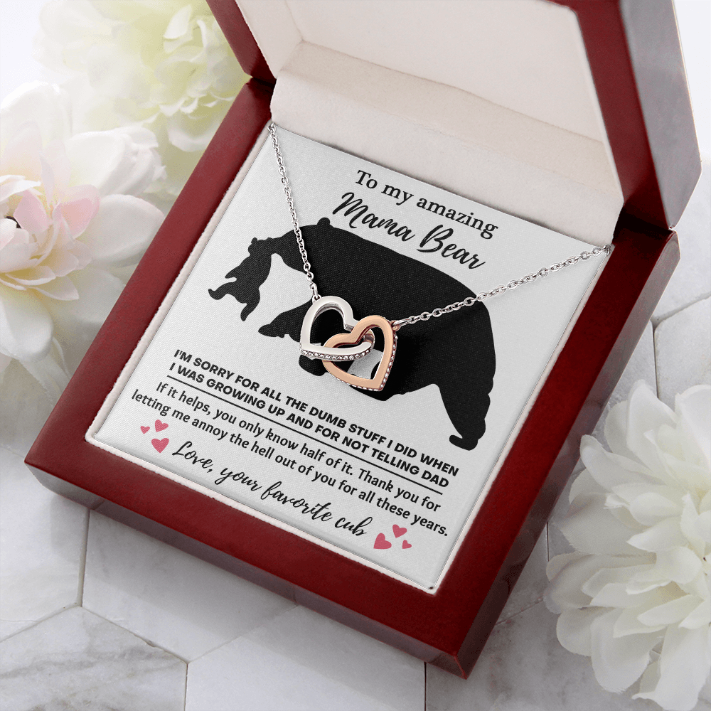 To My Amazing Mama Bear Necklace, Boyfriends Mom Mothers Day Gift, Christmas Presents For Bf Mom, Christmas Gifts For Bfs Mom
