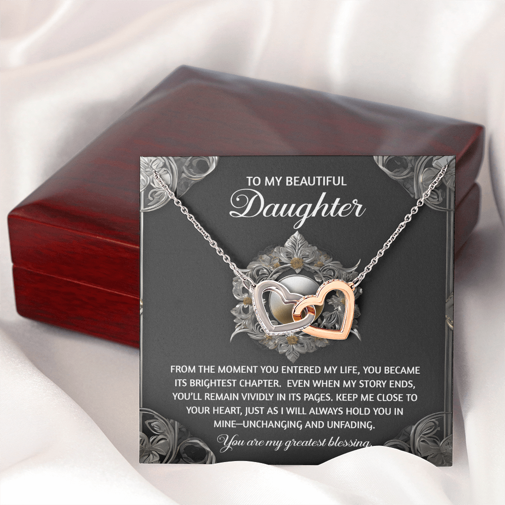 To My Beautiful Daughter Necklace, Matching Necklaces For Mom And Daughter, Adult Daughter Birthday Gifts, To My Daughter From Dad