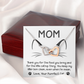 To My Mom Necklace, Message Card Necklace Gift To Mom, Gifts For Your Mom From Daughter, Gifts For Moms From Daughters