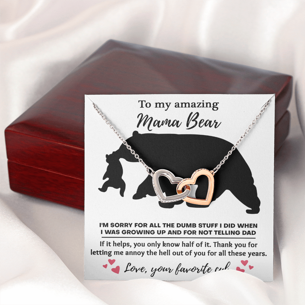To My Amazing Mama Bear Necklace, Boyfriends Mom Mothers Day Gift, Christmas Presents For Bf Mom, Christmas Gifts For Bfs Mom