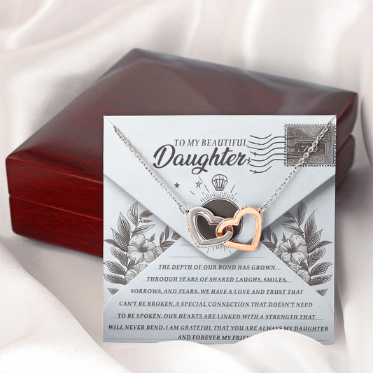 To My Beautiful Daughter Necklace, Daughter Necklace From Mom, Christmas Gift For Adult Daughter, Daughter Necklace From Mom