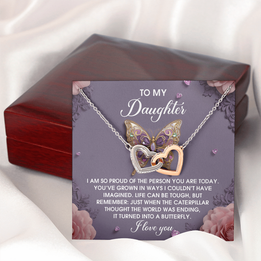 To My Daughter Necklace, Daughter Necklace From Daddy, Daughter Gifts From Mom And Dad, Necklace For My Daughter