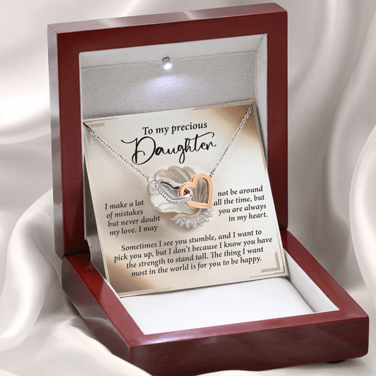 To My Precious Daughter Necklace, To My Daughter From Dad, Mother And Daughter Jewelry, To My Daughter From Mom