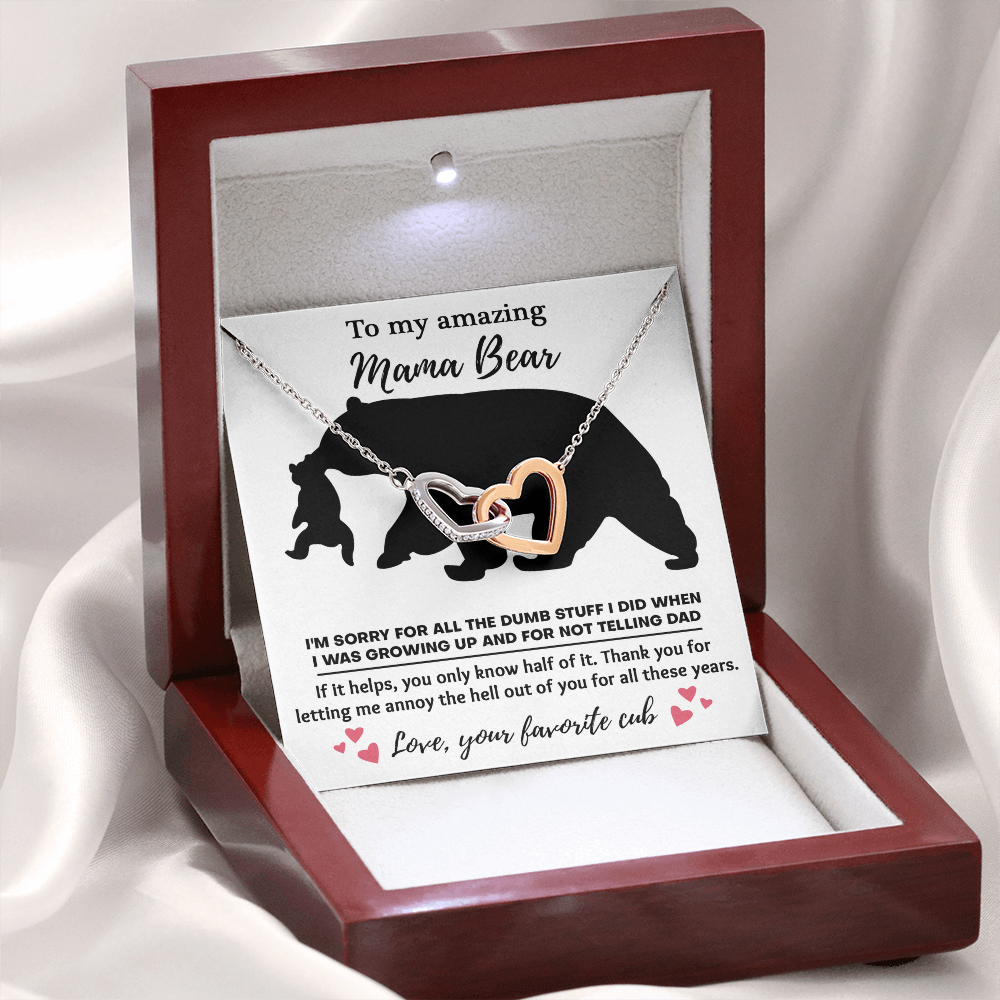 To My Amazing Mama Bear Necklace, Boyfriends Mom Mothers Day Gift, Christmas Presents For Bf Mom, Christmas Gifts For Bfs Mom